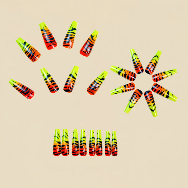 12 Sizes-24 Pcs Press On Nails Y1413