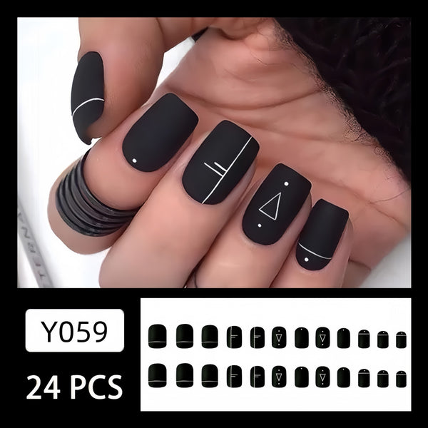 12 Sizes-24 Pcs Press On Nails Y059