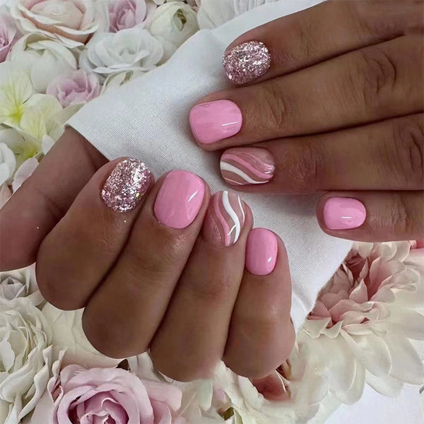 12 Sizes-24 Pcs Press On Nails W1281