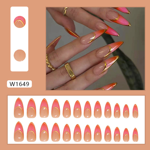 12 Sizes-24 Pcs Press On Nails W1649