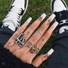 12 Sizes-24 Pcs Press On Nails W033