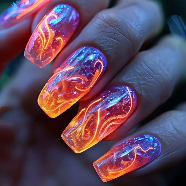 12 Sizes-24 Pcs Press On Nails Y412
