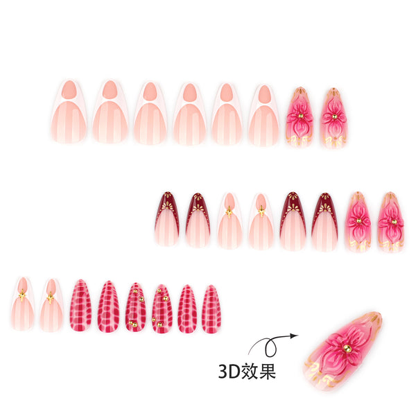 12 Sizes-24 Pcs Press On Nails JP4211