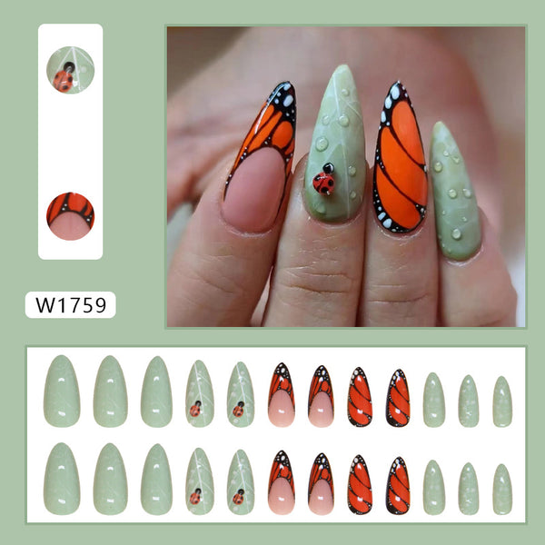 12 Sizes-24 Pcs Press On Nails W1759