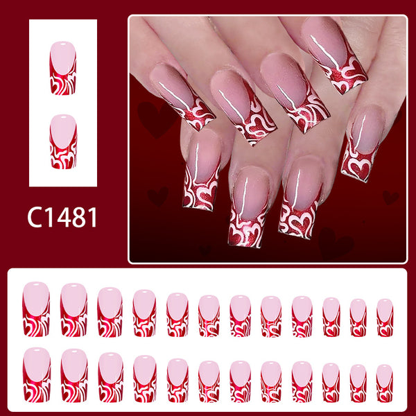 12 Sizes-24 Pcs Press On Nails C1481