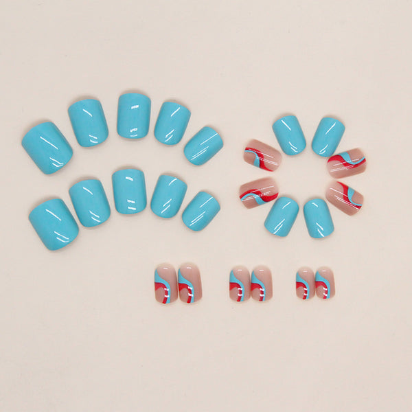 12 Sizes-24 Pcs Press On Nails W1080
