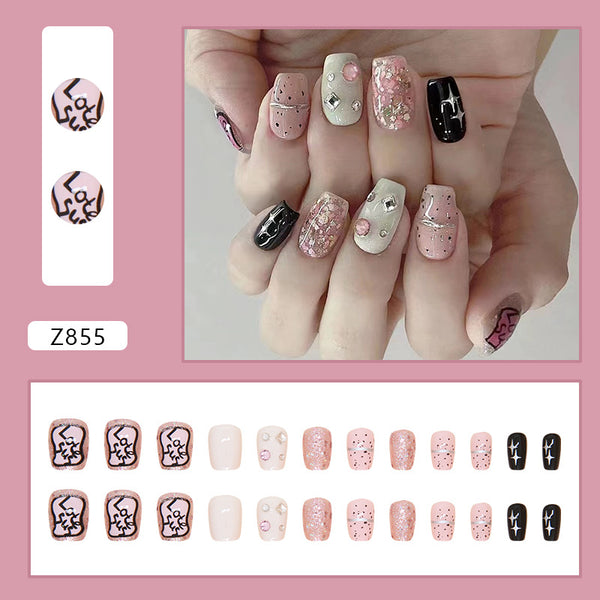 12 Sizes-24 Pcs Press On Nails Z855