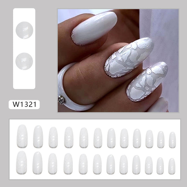 12 Sizes-24 Pcs Press On Nails W1321