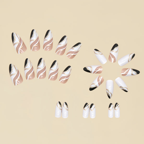 12 Sizes-24 Pcs Press On Nails Y103