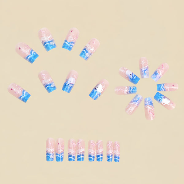 12 Sizes-24 Pcs Press On Nails Y1076