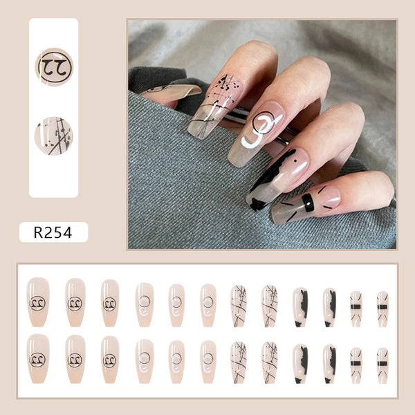 12 Sizes-24 Pcs Press On Nails R241