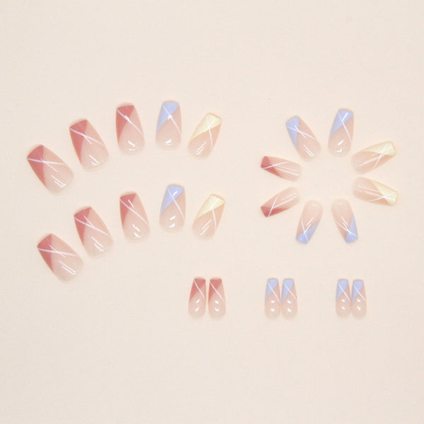 12 Sizes-24 Pcs Press On Nails R731
