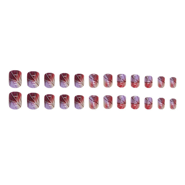 12 Sizes-24 Pcs Press On Nails W1312