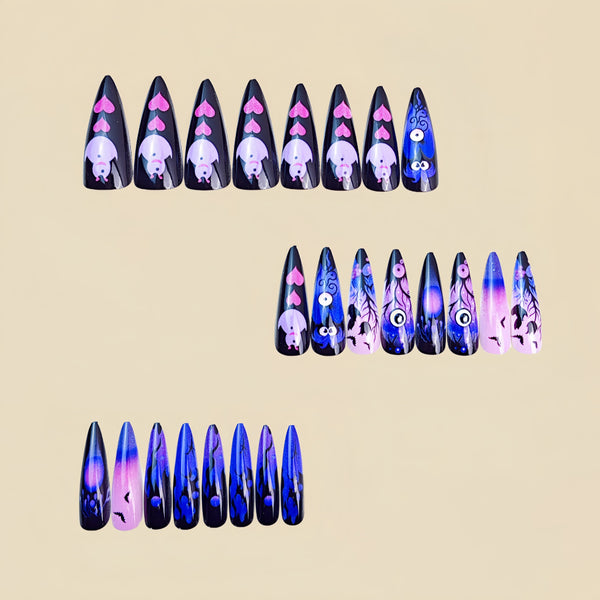12 Sizes-24 Pcs Press On Nails Y846