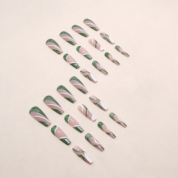 12 Sizes-24 Pcs Press On Nails W1174