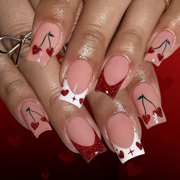 12 Sizes-24 Pcs Press On Nails C1450