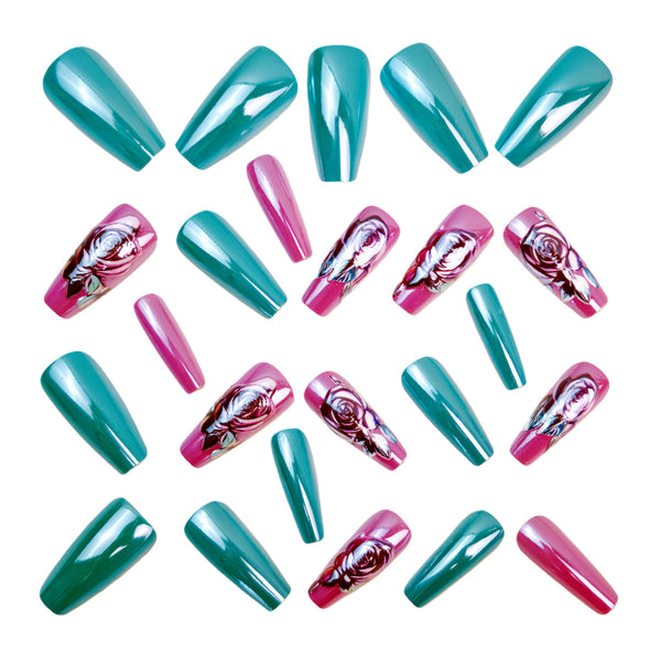 12 Sizes-24 Pcs Press On Nails Y1409