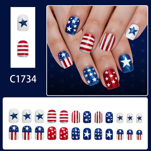 12 Sizes-24 Pcs Press On Nails C1734