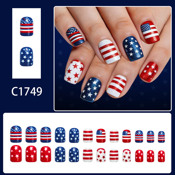 12 Sizes-24 Pcs Press On Nails C1749