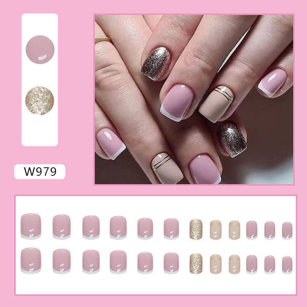 12 Sizes-24 Pcs Press On Nails W979