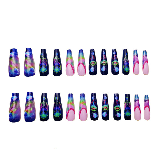 12 Sizes-24 Pcs Press On Nails Y074