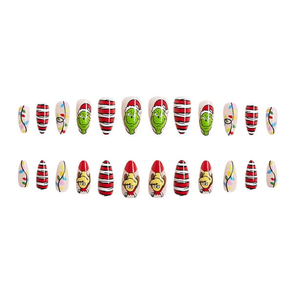 12 Sizes-24 Pcs Press On Nails C111