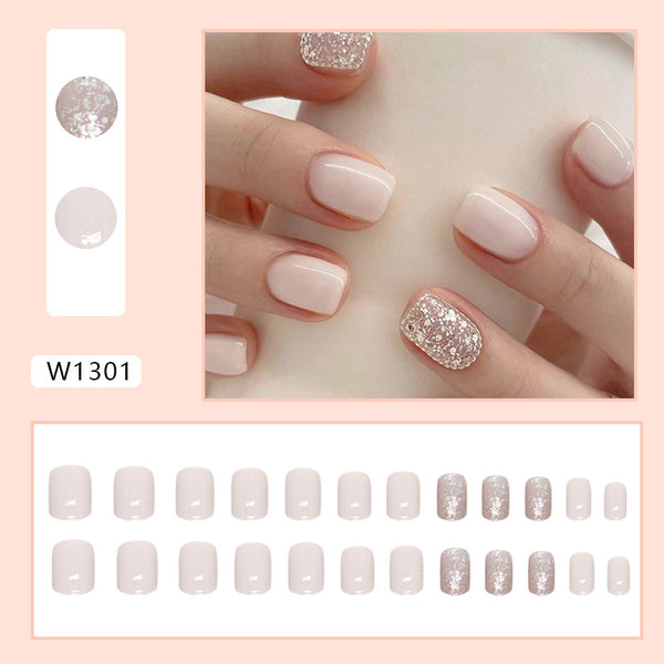 12 Sizes-24 Pcs Press On Nails W1301