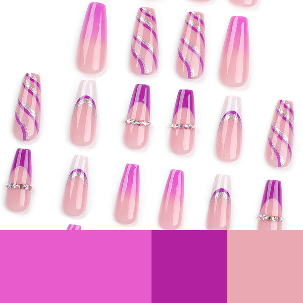 12 Sizes-24 Pcs Press On Nails JP3088