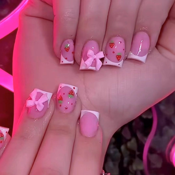 12 Sizes-24 Pcs Press On Nails C258