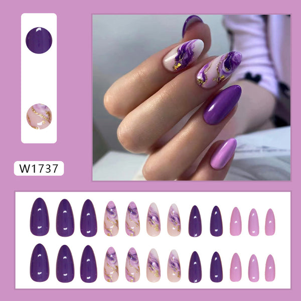 12 Sizes-24 Pcs Press On Nails W1737