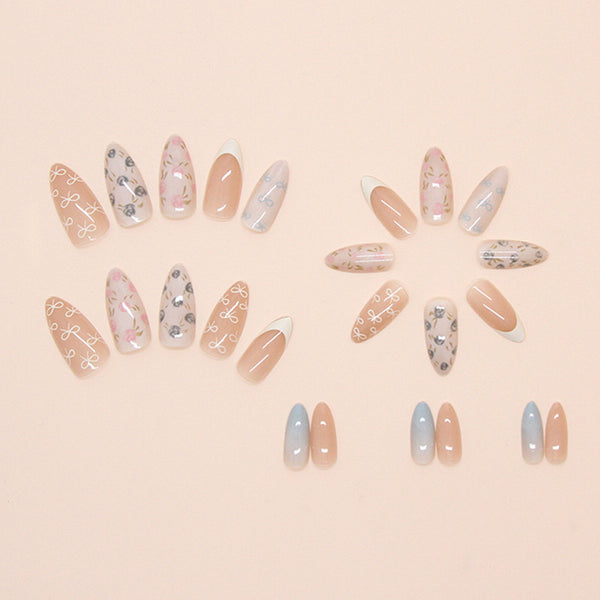 12 Sizes-24 Pcs Press On Nails R873
