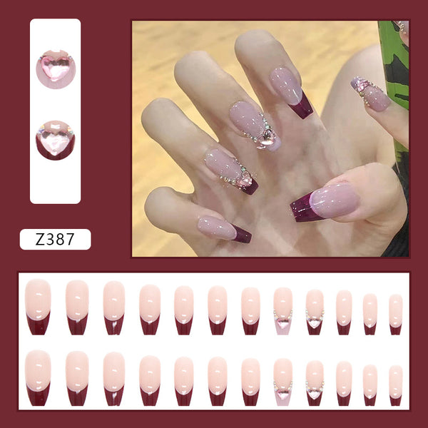 12 Sizes-24 Pcs Press On Nails Z387