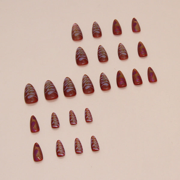 12 Sizes-24 Pcs Press On Nails W1585