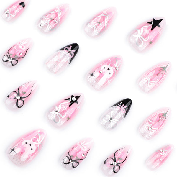 12 Sizes-24 Pcs Press On Nails JP3751
