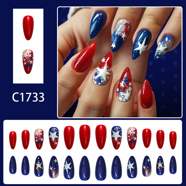 12 Sizes-24 Pcs Press On Nails C1733