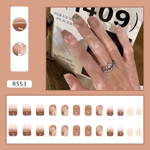12 Sizes-24 Pcs Press On Nails R521