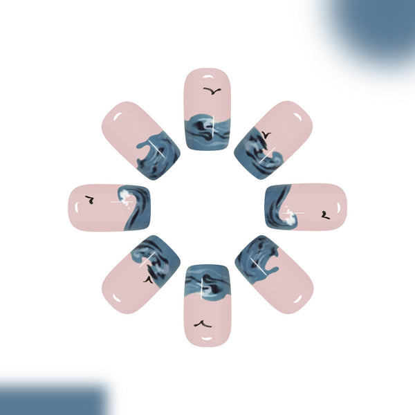 12 Sizes-24 Pcs Press On Nails C1603