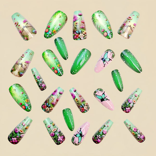12 Sizes-24 Pcs Press On Nails Y955