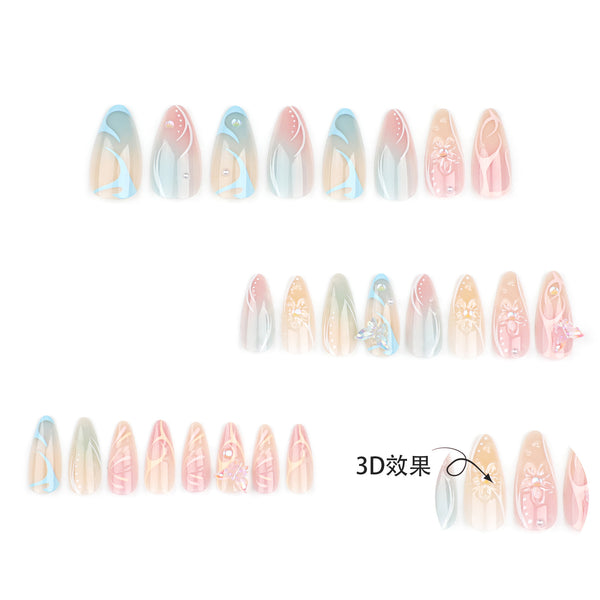 12 Sizes-24 Pcs Press On Nails JP3386