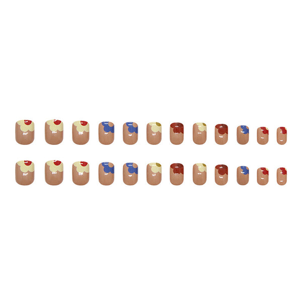 12 Sizes-24 Pcs Press On Nails W1842