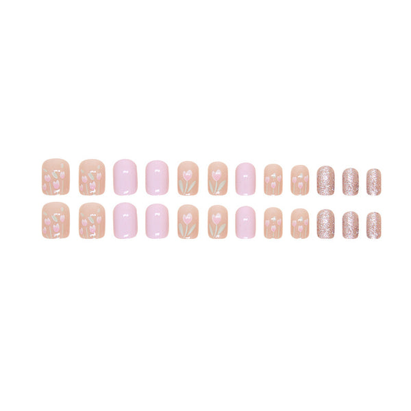 12 Sizes-24 Pcs Press On Nails W1556
