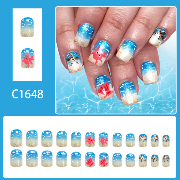 12 Sizes-24 Pcs Press On Nails C1648