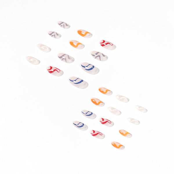 12 Sizes-24 Pcs Press On Nails JP1413