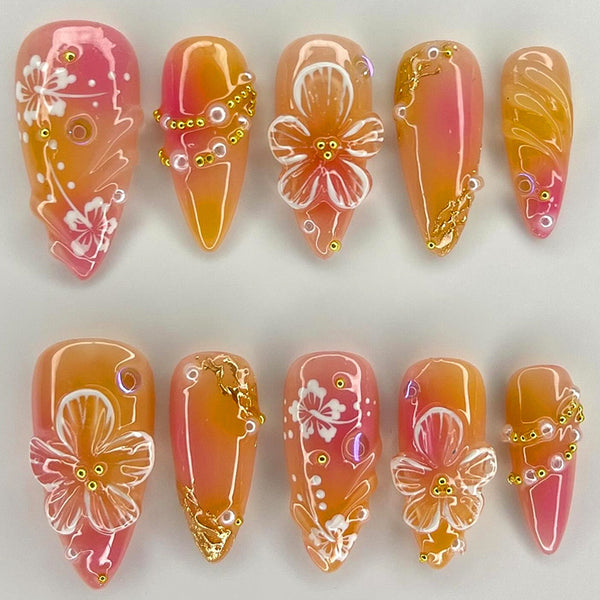 12 Sizes-24 Pcs Press On Nails Z971