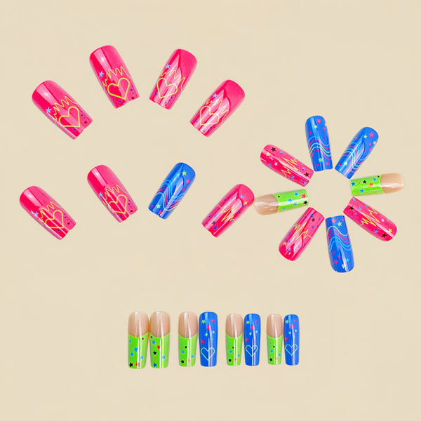 12 Sizes-24 Pcs Press On Nails Y1950