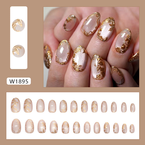 12 Sizes-24 Pcs Press On Nails W1895