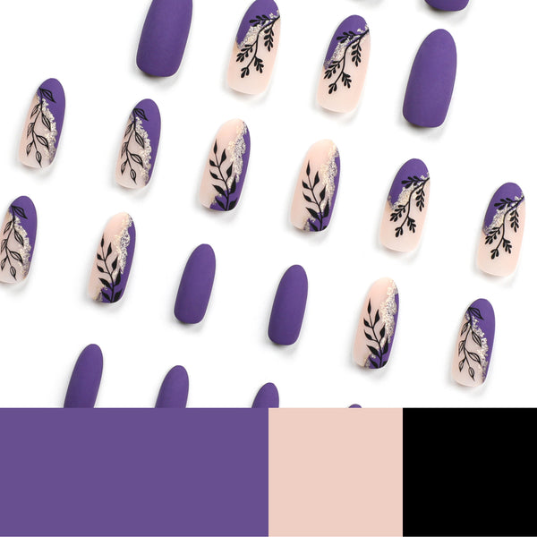 12 Sizes-24 Pcs Press On Nails JP2893