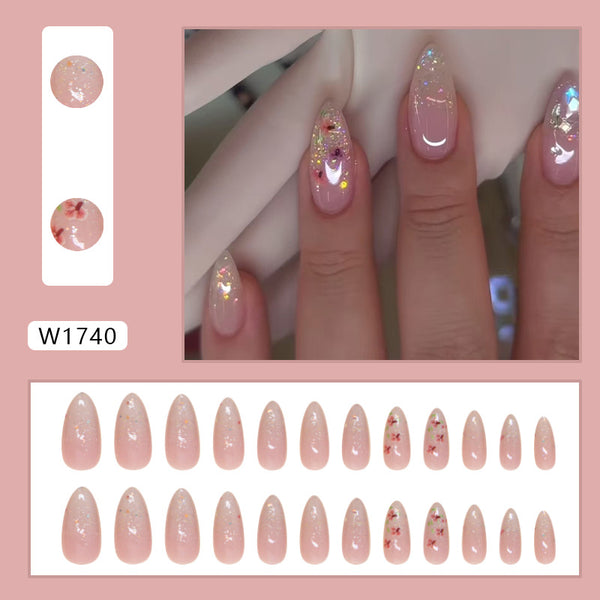 12 Sizes-24 Pcs Press On Nails W1740