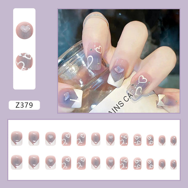 12 Sizes-24 Pcs Press On Nails Z379
