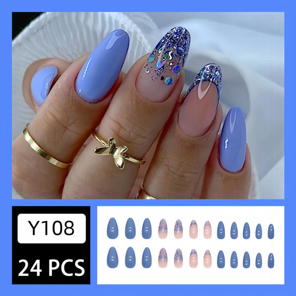 12 Sizes-24 Pcs Press On Nails Y108